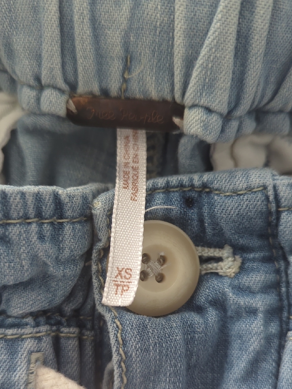 Free People Margate Pleated Denim Trouser Jeans Pants Cotton Hemp Festival XS - Picture 7 of 8
